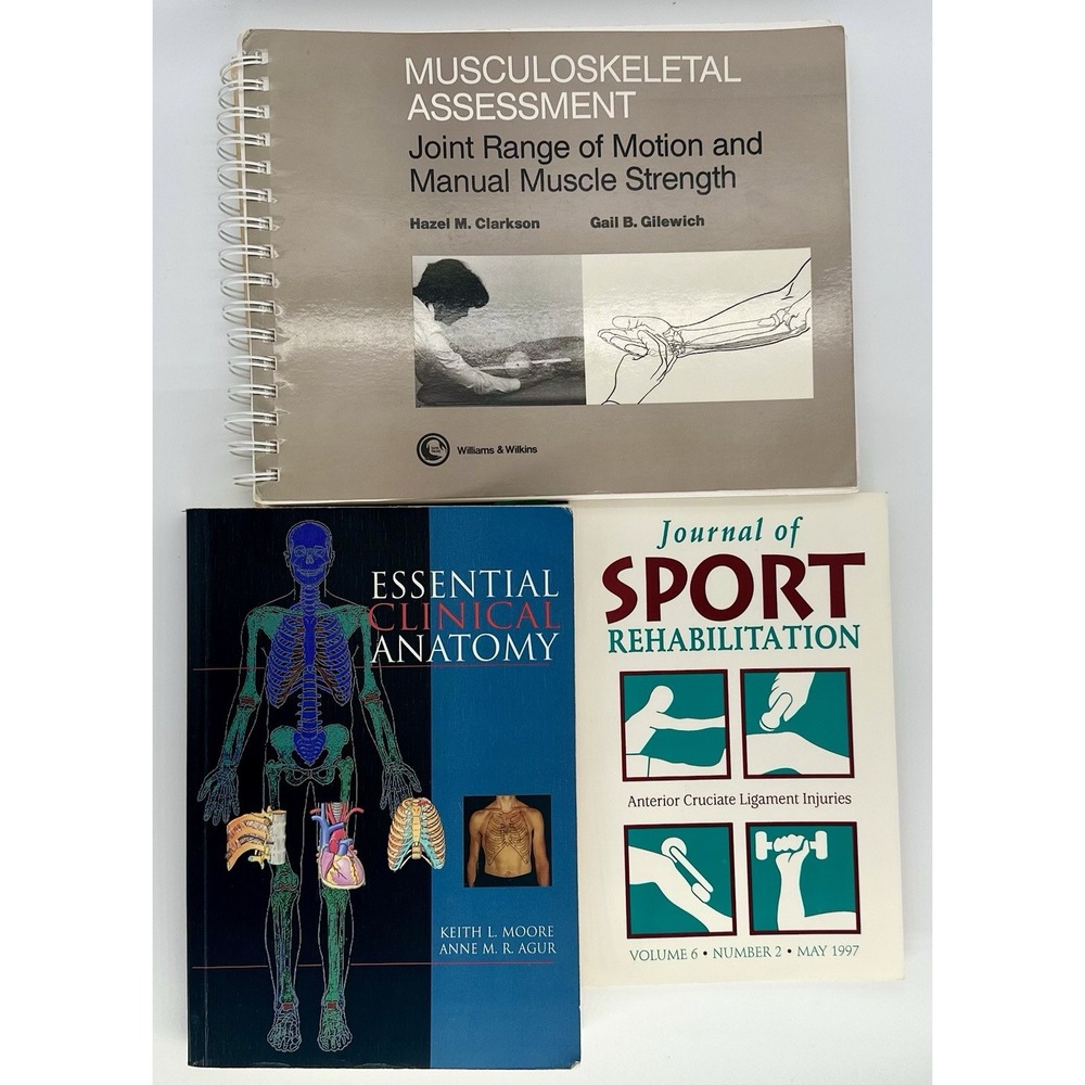 Vintage Lot of 3 Physical Therapy Anatomy Books Musculoskeletal Assessment Sport